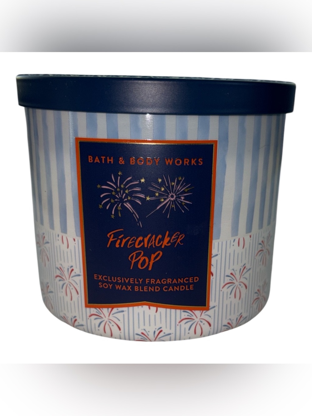 Bath & Body Works Firecracker Pop Candle 3 wick 14.5 oz jar NWT